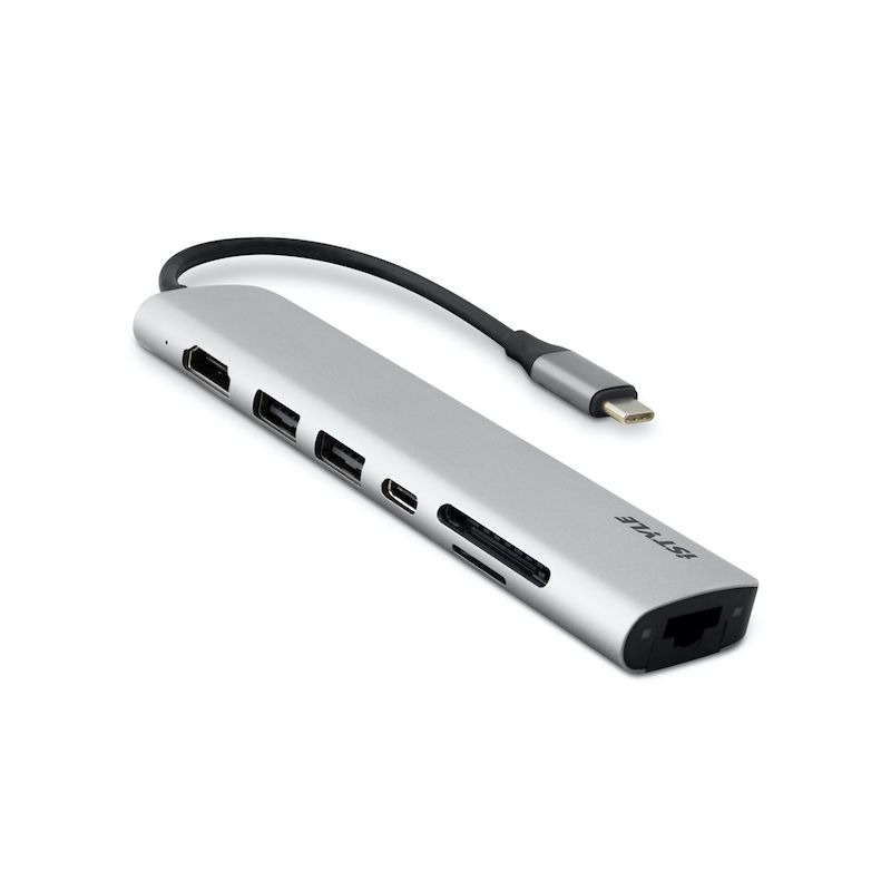 iSTYLE Multimedia Type-C Hub, Silver