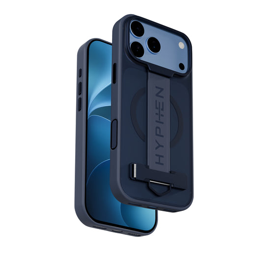 HYPHEN FLEXFIT Grip & Stand Magsafe Case - Dark Blue - iPhone 18 Pro Max - 6.9"-image-position-1