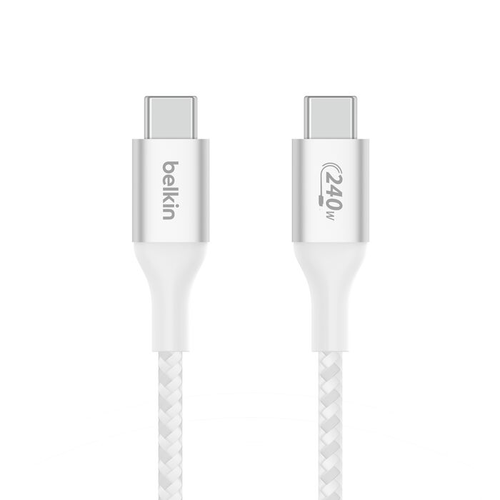 بيلكن - كابل - مضفر - من C إلى C - 240 واط - 2 متر - أبيض