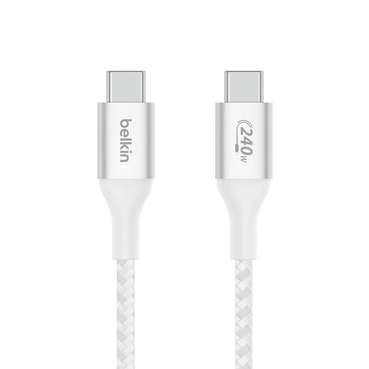 بيلكن - كابل - مضفر - من C إلى C - 240 واط - 2 متر - أبيض