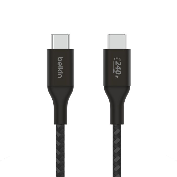 بلكين - كابل - مضفر - من C إلى C - 240 واط - 2 متر - أسود
