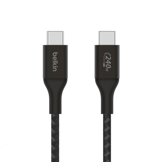بلكين - كابل - مضفر - من C إلى C - 240 واط - 2 متر - أسود