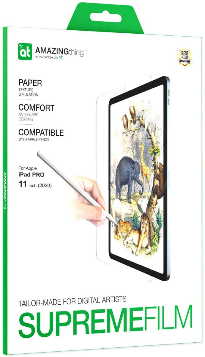 Amazing Thing Apple iPad Pro 11 inch (2020/2018) Film Screen Protector with Paper Texture simulation for Digital Artists Sketching/Drawing/Writing