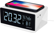 Momax Q.Clock 5 Digital Clock with Wireless Charger White