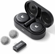 BOYA Omic-D Wireless Lavalier Microphone for iPhone iPad iOS, Magnetic Belt Clip-on Lapel Mic with Wireless Charging Case,50M Transmission Noise Reduction for Video Recording