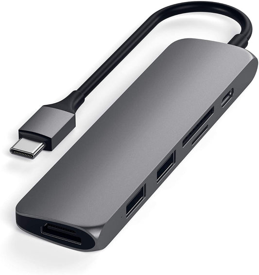 Satechi - Hub - TYPE-C Slim Multimedia Adapter V2 - Space gray