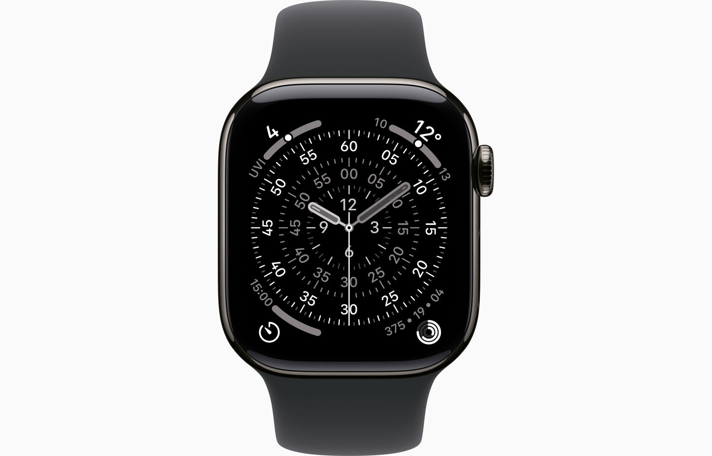 Apple Watch Series 11 GPS + Cellular 42mm Slate Titanium Case with Black Sport Band - S/M