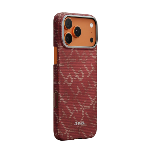 PITAKA_Monogram_Ultra-Slim_Case_For_iPhone_17_Pro_Max_Gold_Red_image_position_1