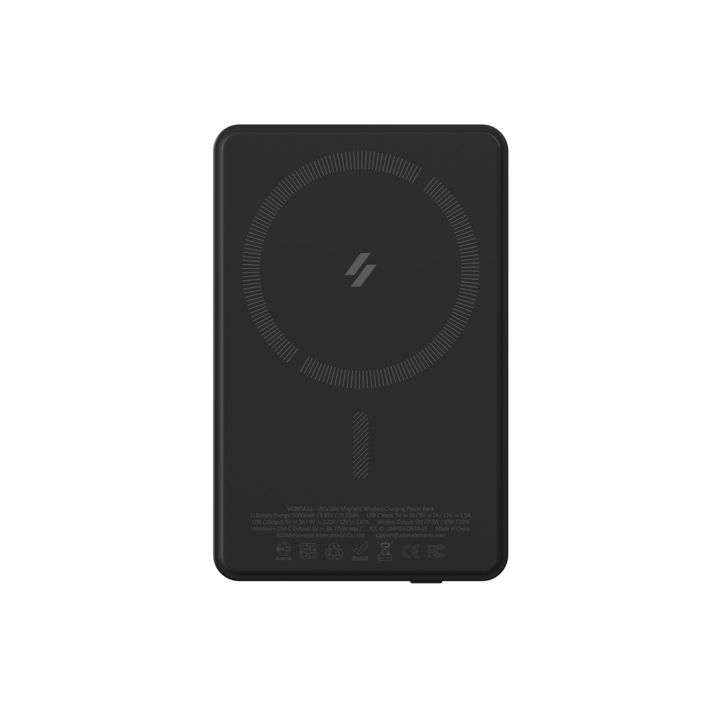 Adam elements VIONTA L10 Ultra Slim Magnetic Wireless Charging Power Bank Black - 10000mAh