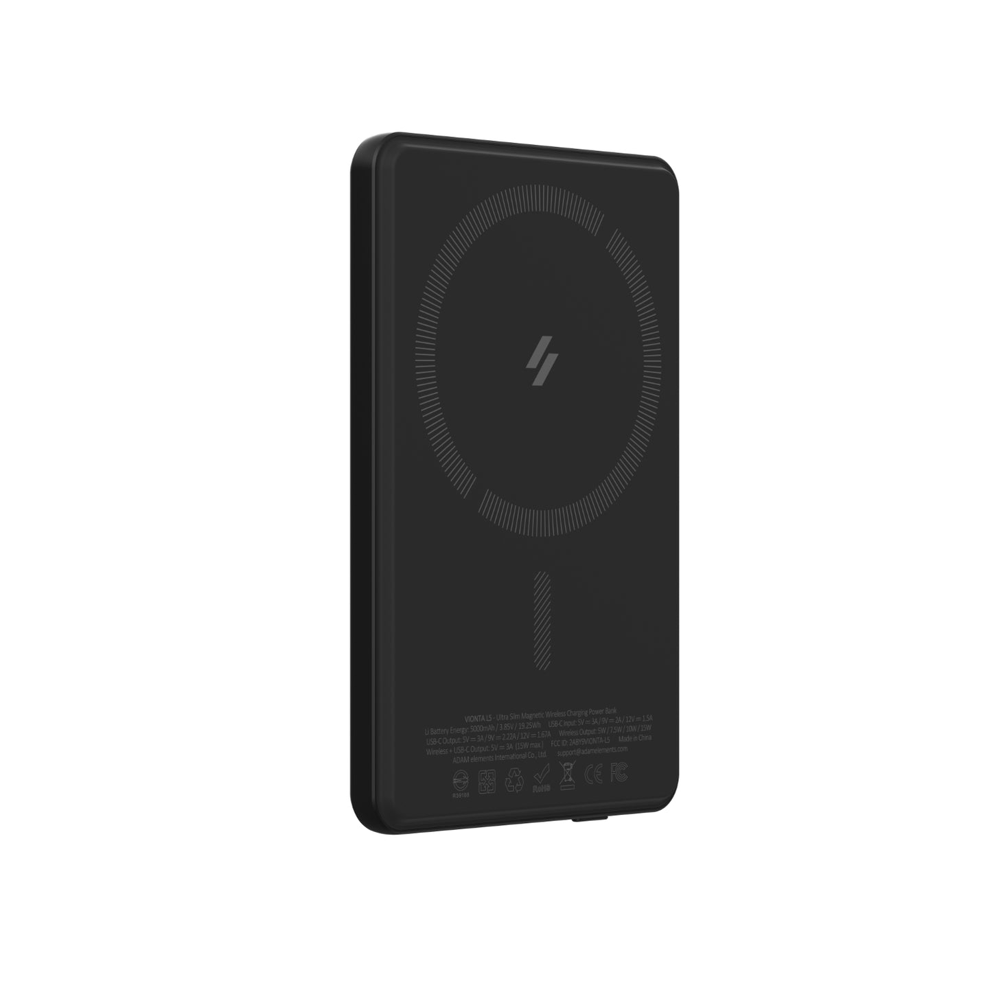 Adam elements VIONTA L10 Ultra Slim Magnetic Wireless Charging Power Bank Black - 10000mAh