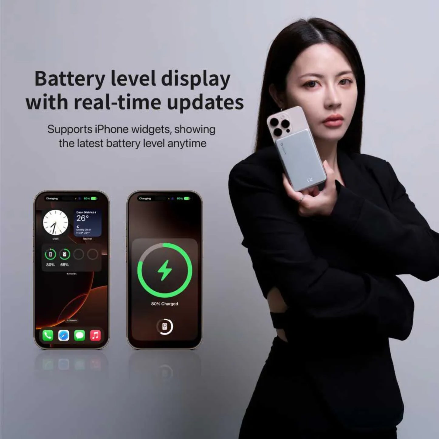Adam elements VIONTA L10 Ultra Slim Magnetic Wireless Charging Power Bank Black - 10000mAh