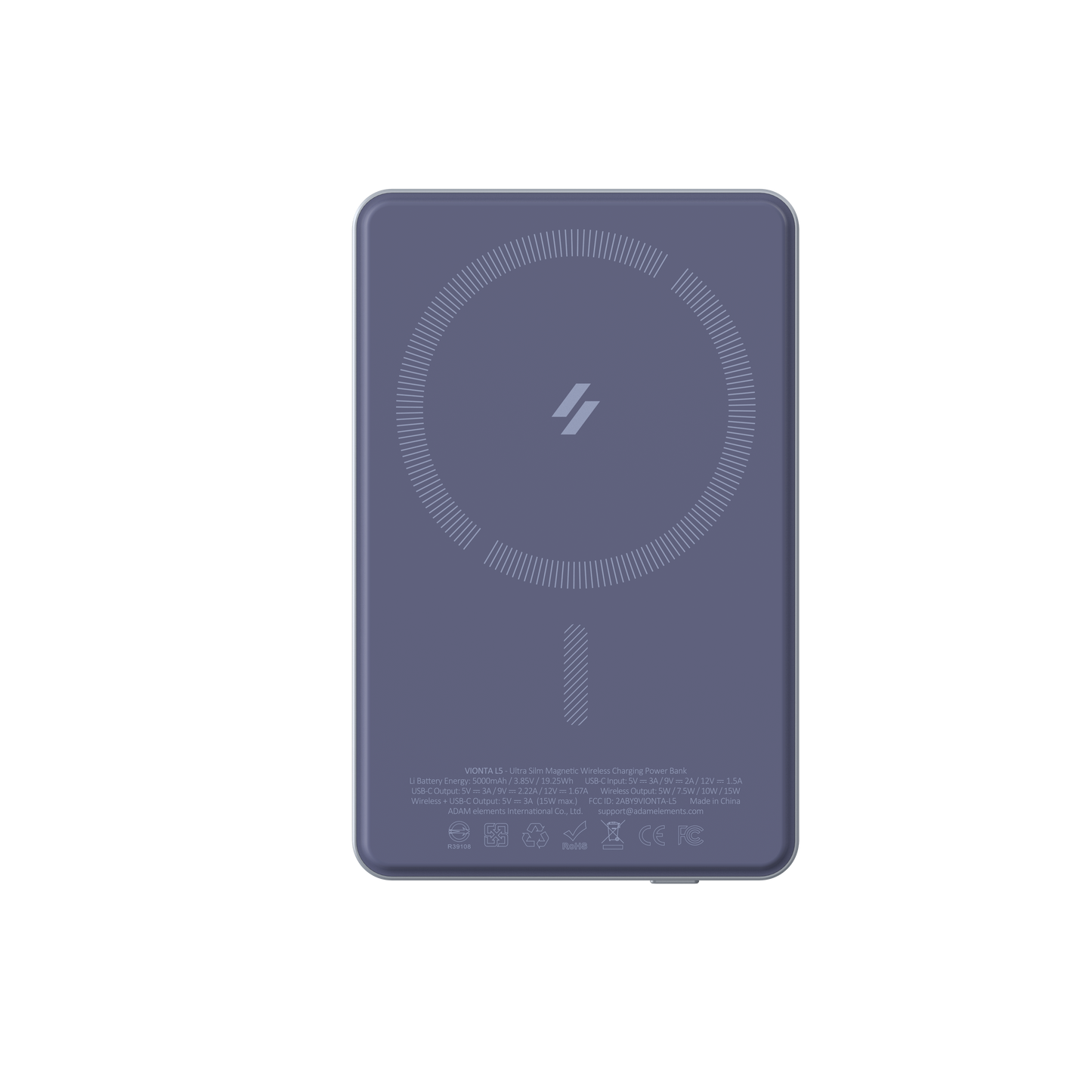 Adam elements VIONTA L5 Ultra Slim Magnetic Wireless Charging Power Bank Blue - 5000mAh