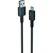 أنكر 322 كابل USB-A إلى USB-C (3 أقدام مضفر) أسود