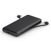 Belkin - 10K Pd Power Bank With Integrated Two Cables (LTG & USB C) - Black