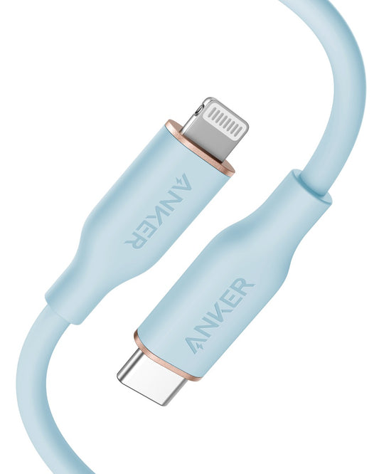 Anker PowerLine III Flow USB-C to Lightning 3ft Blue