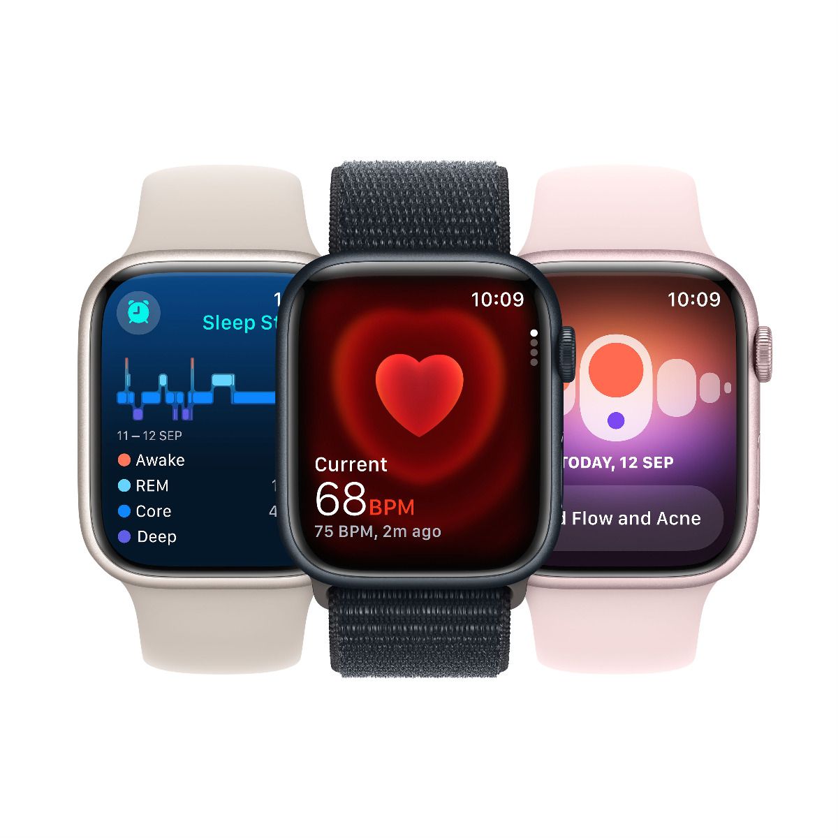 Apple Watch Series 9 GPS + Cellular 41mm Pink Aluminium Case with Light Pink Sport Band - S/M