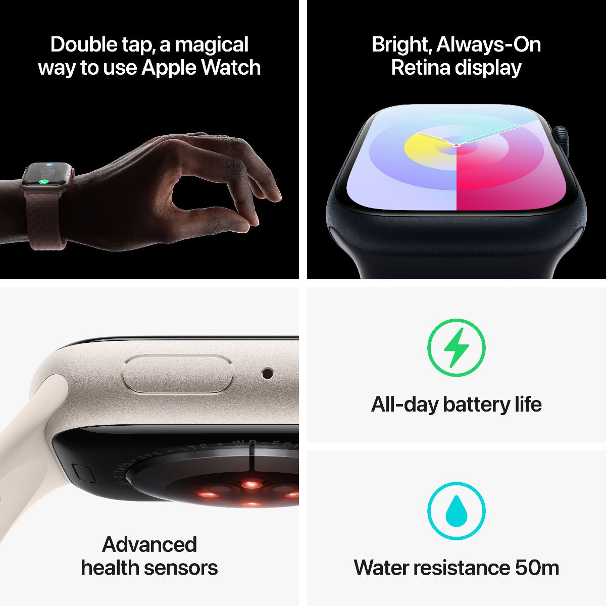 Apple Watch Series 9 GPS + Cellular 41mm Pink Aluminium Case with Light Pink Sport Band - S/M