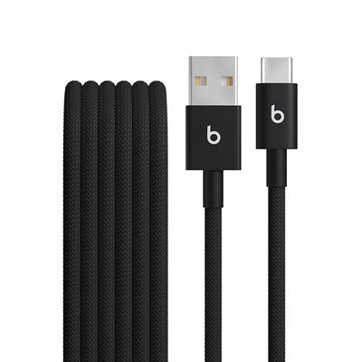 كابلات بيتس من USB-A إلى USB-C منسوجة (1.5 م) - أسود بولت (عبوتان)