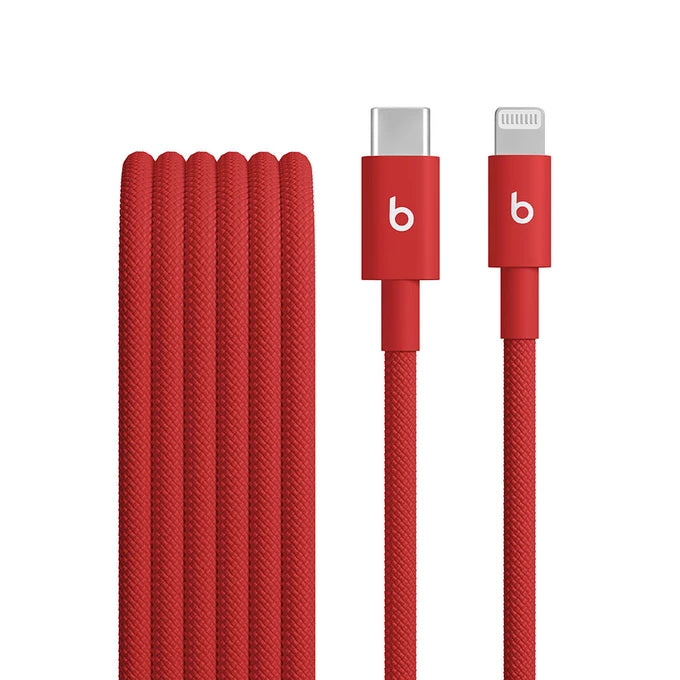 كابل بيتس USB-C إلى لايتنينج منسوج (1.5 م) - أحمر سريع