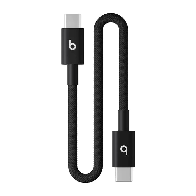 كابل بيتس USB-C إلى USB-C منسوج قصير (20 سم) - أسود بولت