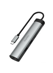 Blupebble C6 Multiport Aluminum 6-in-1 Multimedia Hub - 4K HDMI, Ethernet, USB-C, USB 3.1 C & USB 3.1 A