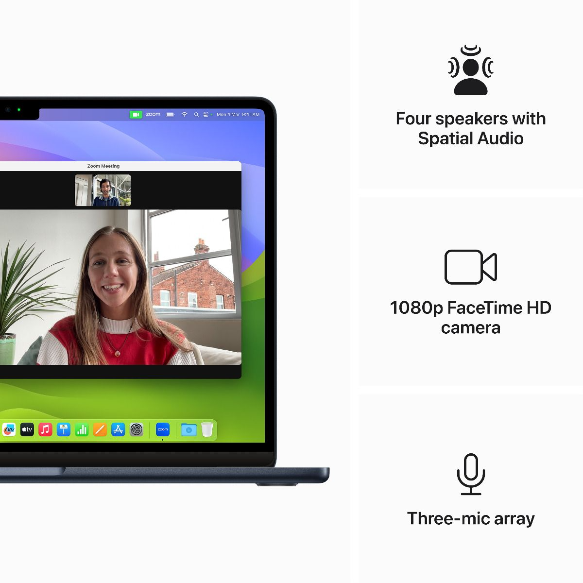 13 MacBook Air: M3 chip, 8GB RAM, 512GB SSD with 8-core CPU and 10-core GPU, Arabic/English Keyboard, Midnight