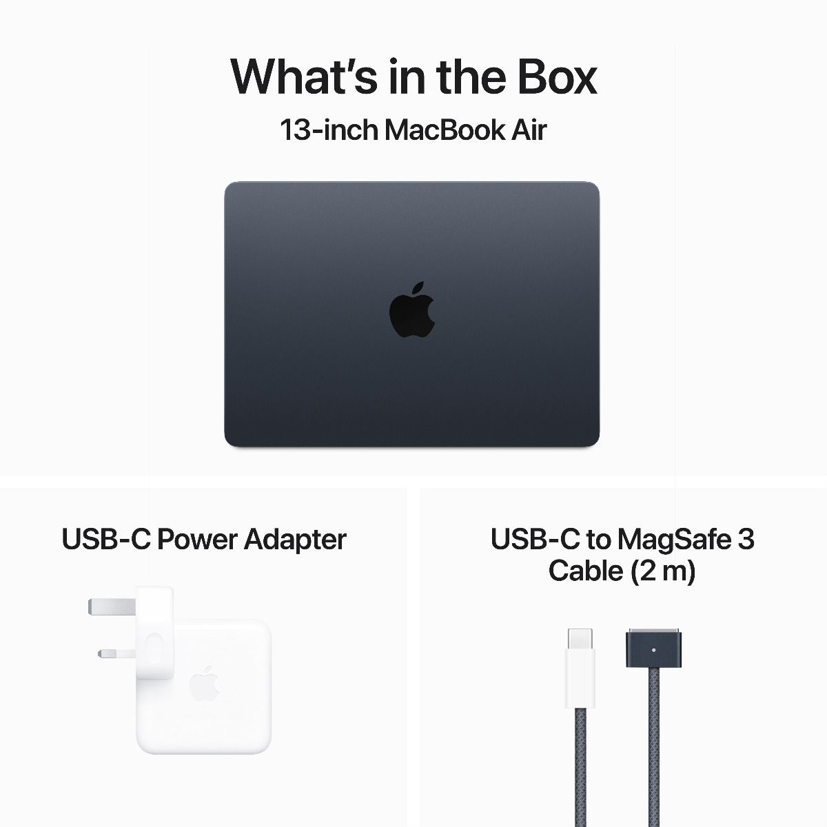 13 MacBook Air: M3 chip, 8GB RAM, 512GB SSD with 8-core CPU and 10-core GPU, Arabic/English Keyboard, Midnight