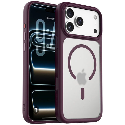Blupebble Hybrid Matte Case compatible with Magsafe iPhone 18 Pro Wine