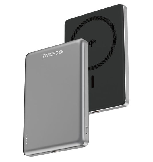 بطارية محمولة Dviced Qi2 Ultrathin MagSafe بسعة 5000 مللي أمبير - أسود