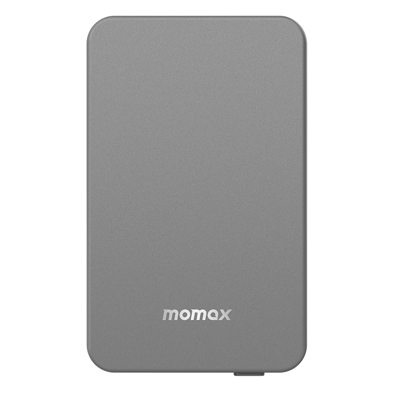 بنك طاقة MOMAX Q.MAG POWER6 بسعة 5000mAh مع MAGSAFE وشحن لاسلكي رمادي فضائي