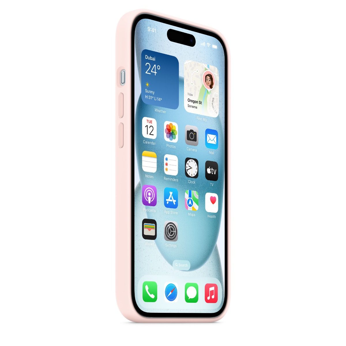 iPhone 15 Silicone Case with MagSafe - Light Pink