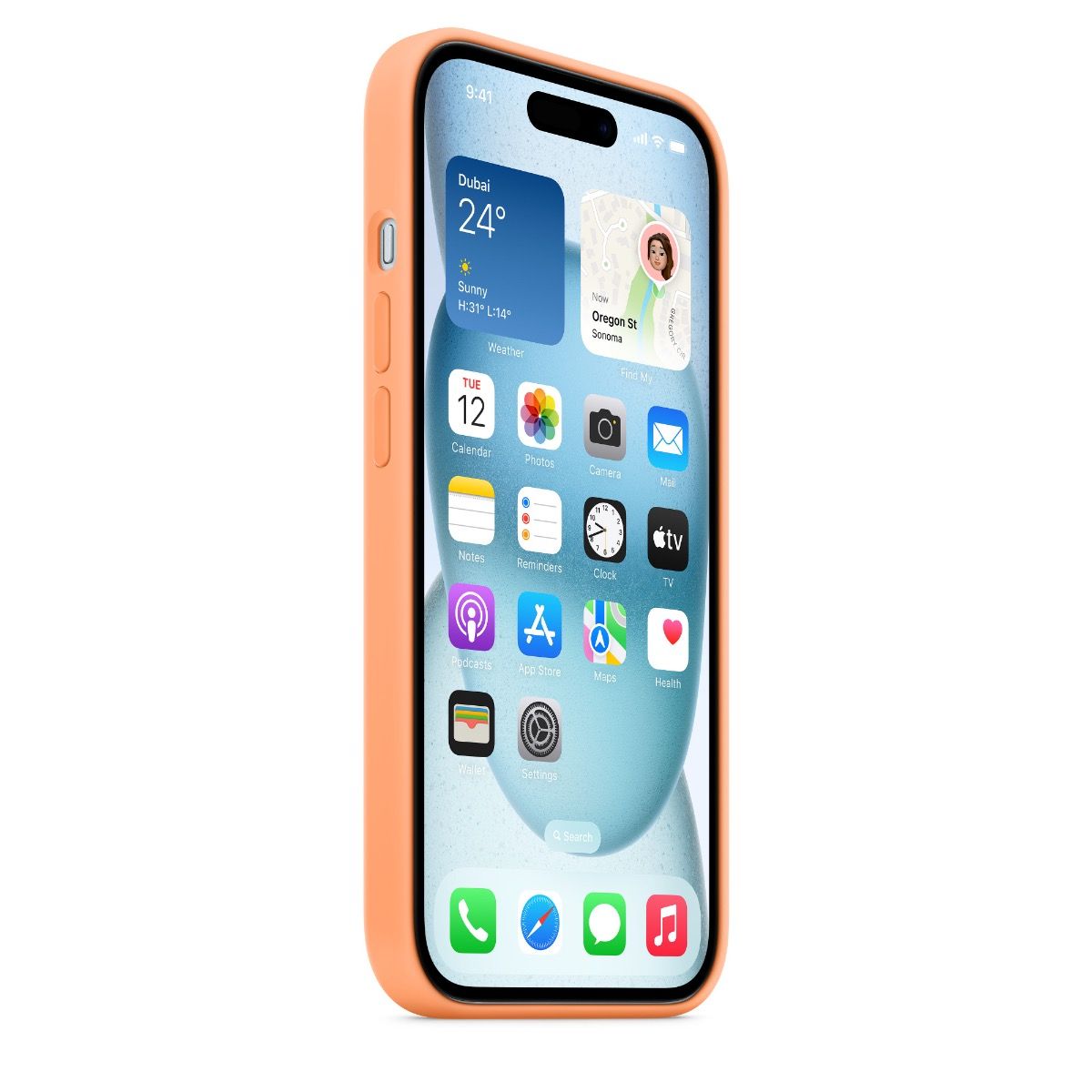 iPhone 15 Silicone Case with MagSafe - Orange Sorbet