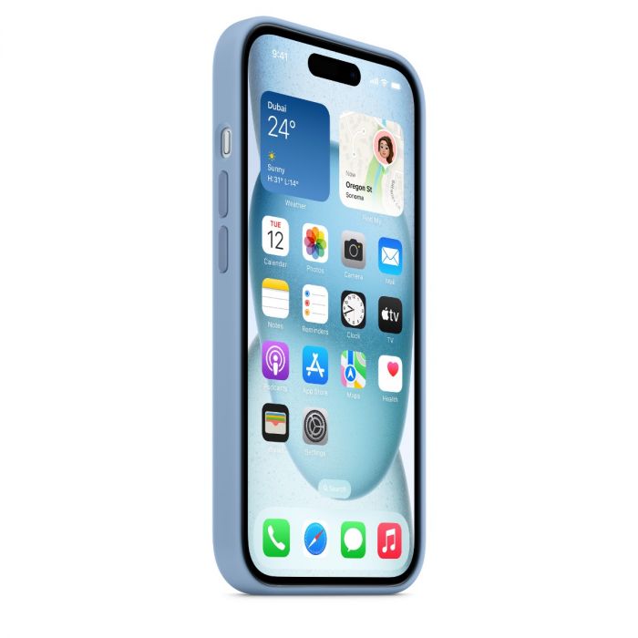 iPhone 15 Silicone Case with MagSafe - Winter Blue