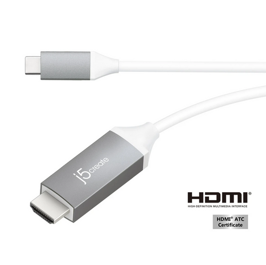 كابل J5 من USB-C إلى HDMI بدقة 4K - ألومنيوم
