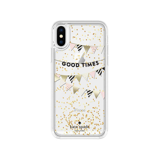 Kate Spade New York Liquid Glitter Case for iPhone XS/X - Good Times Gold