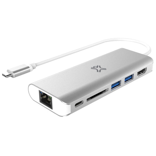 XM-HUB6-MC-SLV|Hub Multifonctions Type C HDMI+2*USB-A +SD Card +RJ45 XtremeMac