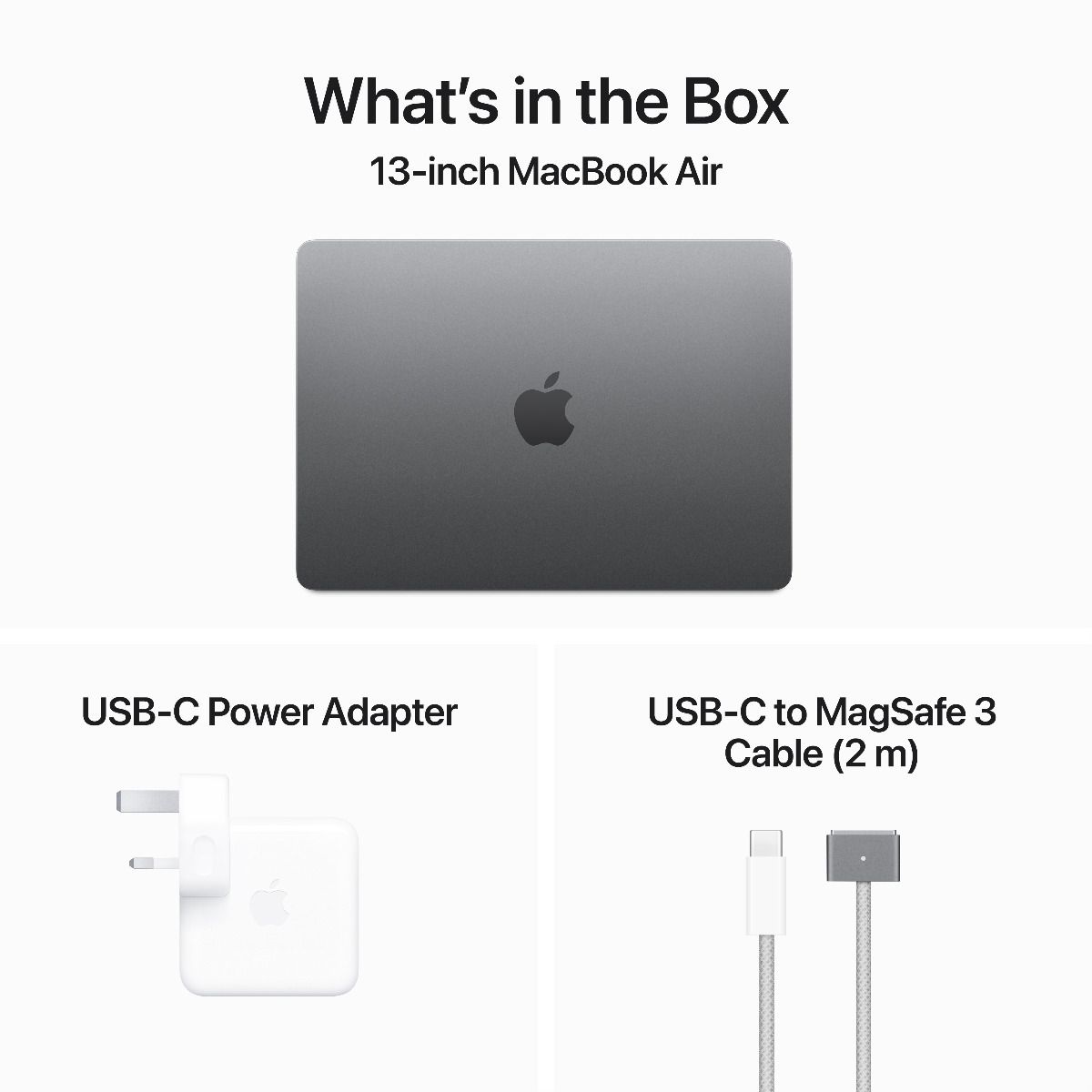 13 MacBook Air: M3 chip, 8GB RAM, 512GB SSD with 8-core CPU and 10-core GPU, Arabic/English Keyboard, Space Grey