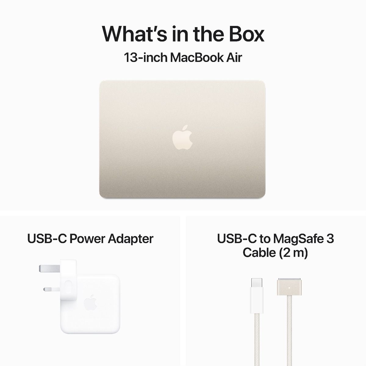 13 MacBook Air: M3 chip, 16GB RAM, 512GB SSD with 8-core CPU and 10-core GPU, English Keyboard, Starlight