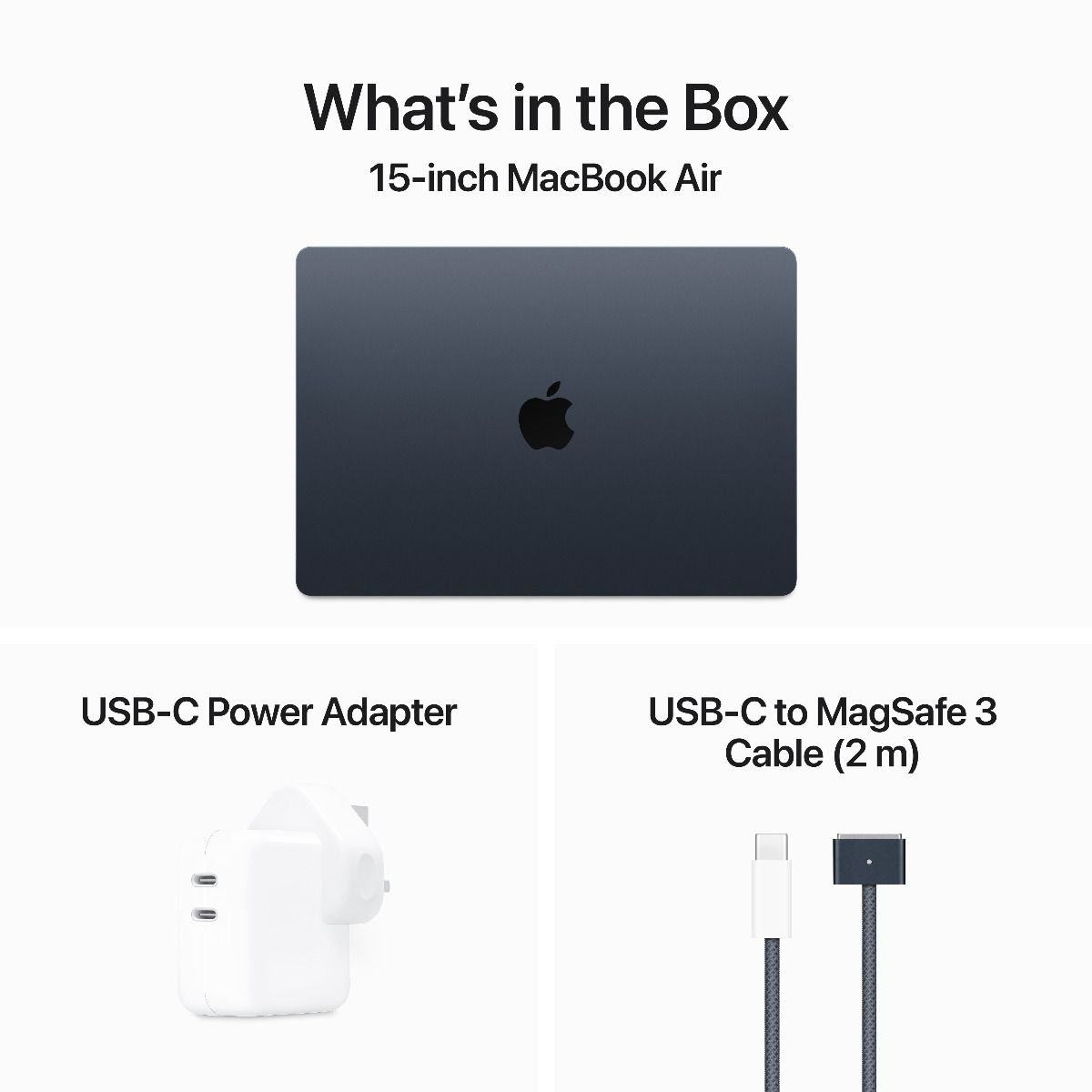 15 MacBook Air: M3 chip, 16GB RAM, 512GB SSD with 8-core CPU and 10-core GPU, English Keyboard, Midnight