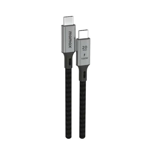 موماكس إيليت 240 واط كابل USB-C إلى USB-C 4 بسرعة 40 جيجابت في الثانية بطول 1 متر أسود