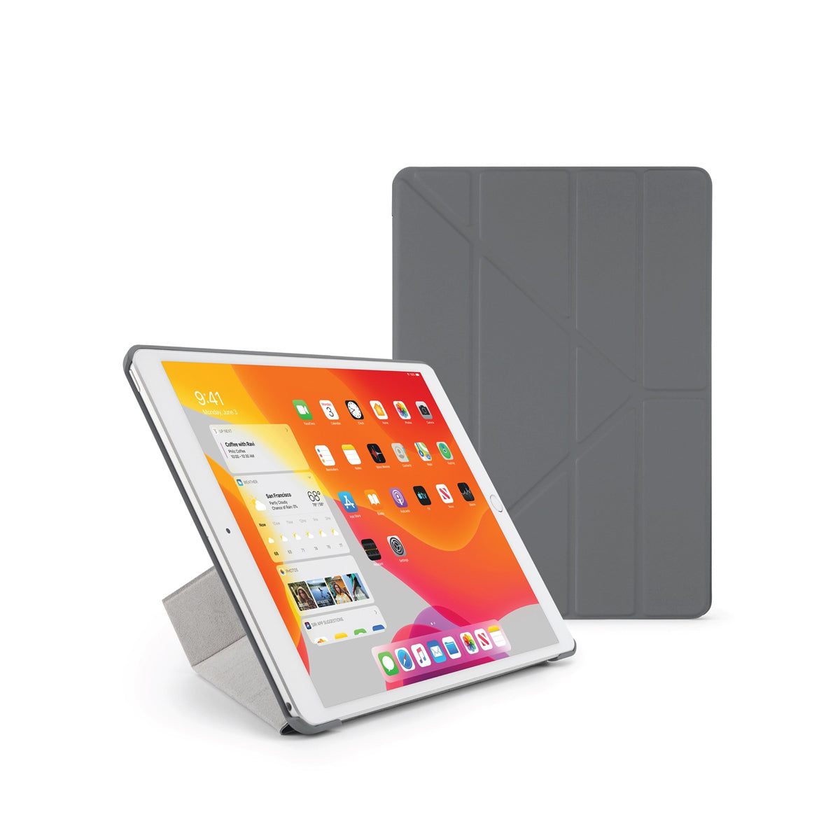 Pipetto - Origami Case for iPad 10.2" (7th Generation) - Dark Grey