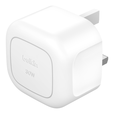 BELKIN - WALL CHARGER - 30W - PPS USB-C - UK PLUG - WHITE