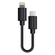 POWEROLOGY DATA & FAST CHARGER USB C TO LIGHTNING CABLE 0.8FT BLACK