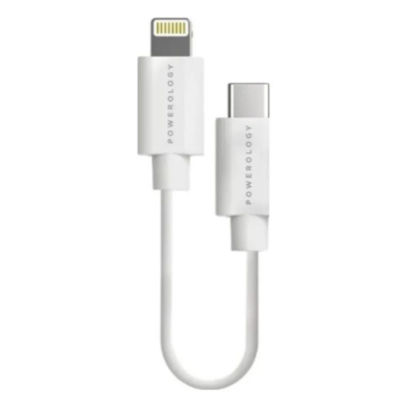 P025BCLWH|POWEROLOGY DATA & FAST CHARGER USB C TO LIGHTNING CABLE 0.8FT WHITE
