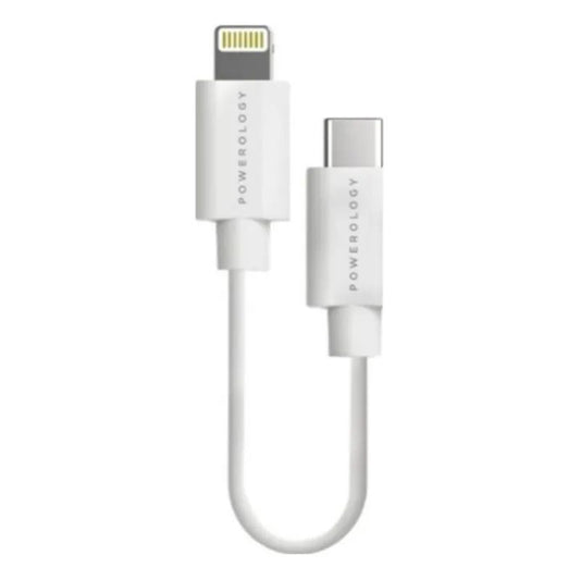 P025BCLWH| باورولوجي شاحن بيانات وشحن سريع كابل USB C إلى لايتنينج 0.8 قدم أبيض