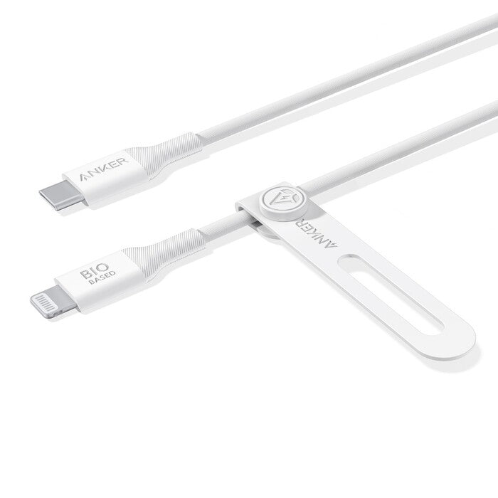 أنكر 542 كابل USB-C إلى لايتنينج عضوي المصدر 3 أقدام أبيض