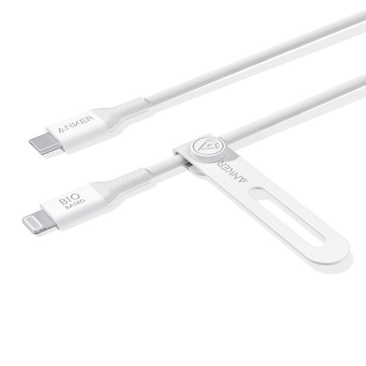 أنكر 542 كابل USB-C إلى لايتنينج عضوي المصدر 3 أقدام أبيض