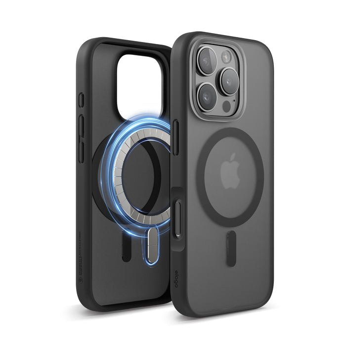 Elago Magnetic Hybrid case for iPhone 16 Pro (6.3 inch) - Soft Feeling Dark Gray / Black