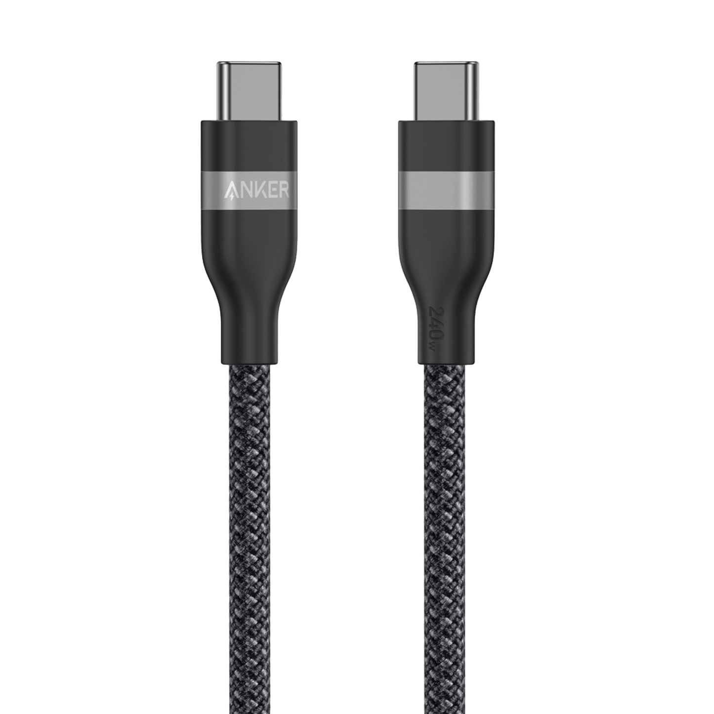 Anker USB-C to USB-C Cable (3ft, 240W, Upcycled-Braided) Black
