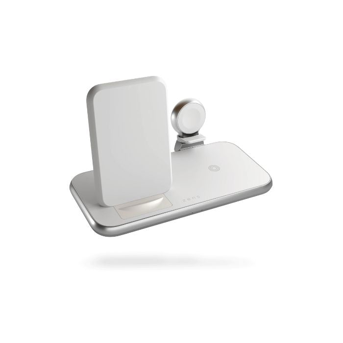 Zens Aluminium 4 in 1 Stand Wireless Charger with 45W USB PD White